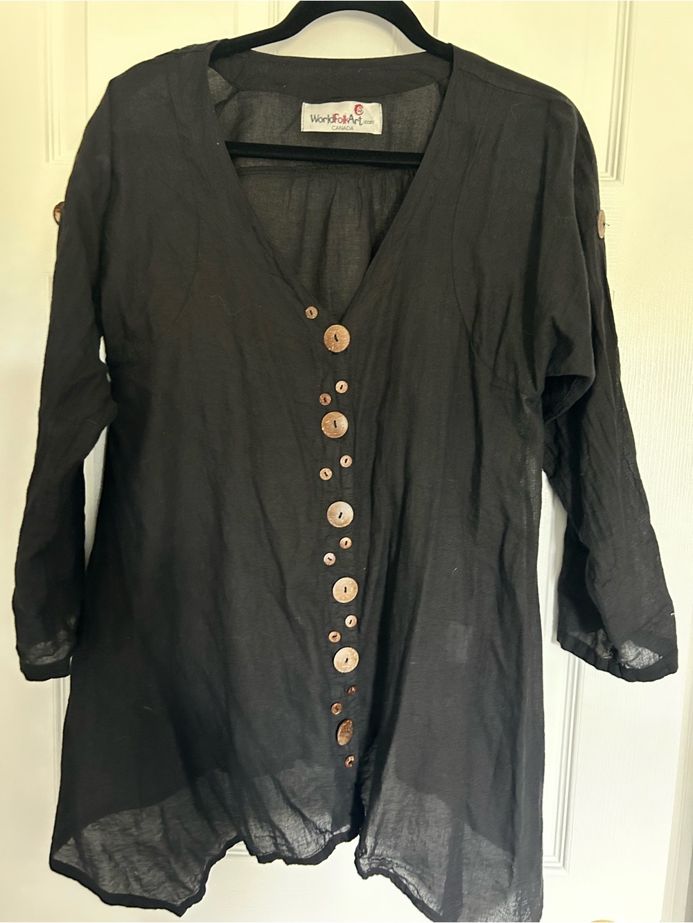 Women’s Black Button-Front Tunic Top by